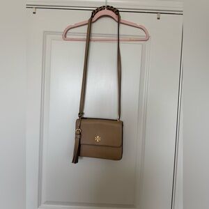 Tory Burch Tan Leather Tassel Crossbody Bag